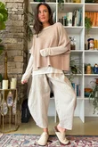 Essential Cashmere Blend Sheer Layering Top Ecru - **